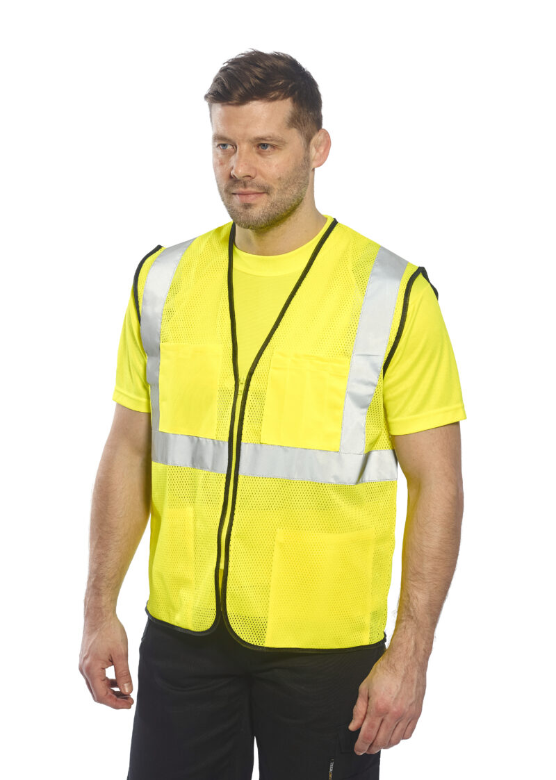 Portwest US380 Tampa Mesh Vest- Yellow - Image 3